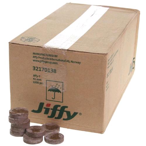 JIFFY Ø 4.1 cm x H 4.2 cm - Scatola 1000pz Dischetti in Fibra di Cocco 100% Compostabili