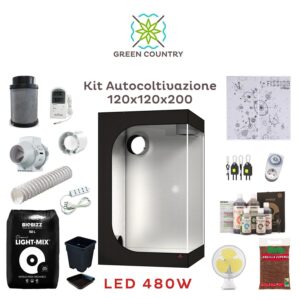 Kit per Autocoltivazione Indoor 120x120x200 | Led 480W Full Spectrum 2.43 umol/J