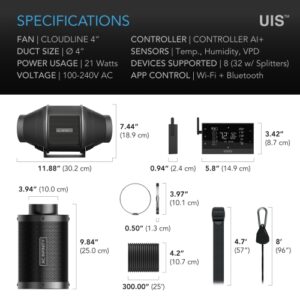 AC Infinity KIT FILTRAZIONE ARIA PRO