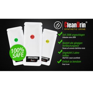 Alternative view of CleanUrin RED + GREEN + YELLOW 3x25 ml TRIPLE PACK by CleanU