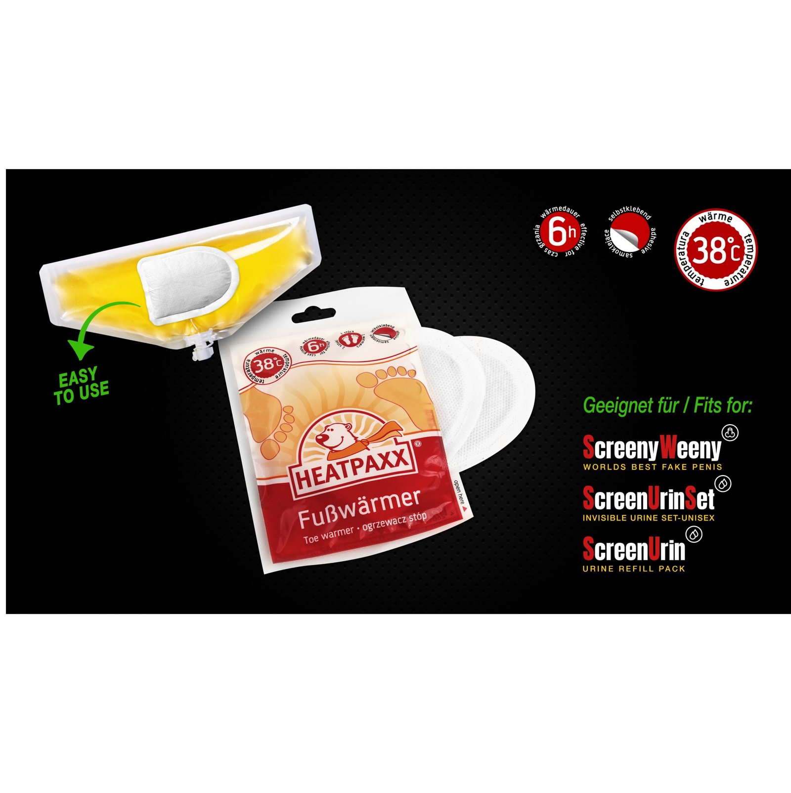 ScreenUrin Heatpack 2x per Screeny Weeny e Screen Urine Set by CleanU